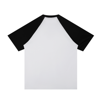 Contrast Raglan Sleeve Mesh T-Shirt