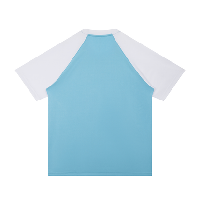 Contrast Raglan Sleeve Mesh T-Shirt
