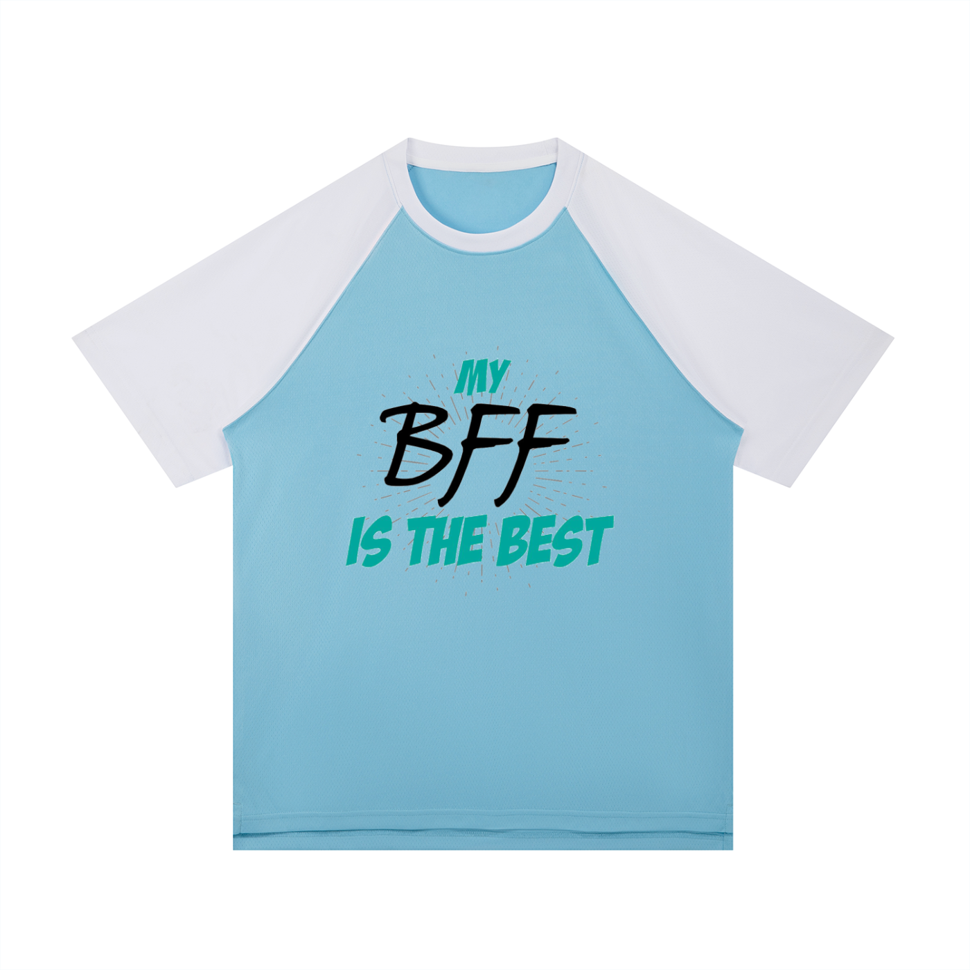 Contrast Raglan Sleeve Mesh T-Shirt